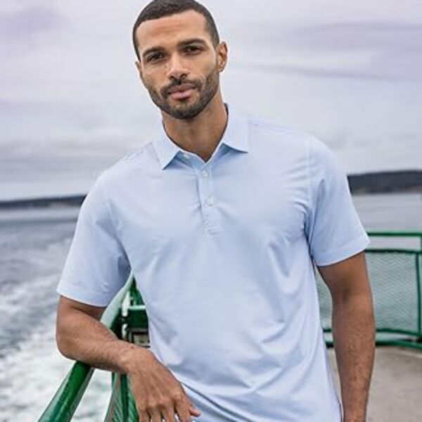 Cutter & Buck Pike Eco Symmetry Print Stretch Recycled Mens Polo Thumbnail