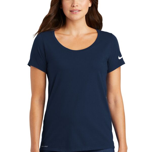 Ladies Dri FIT Cotton/Poly Scoop Neck Tee Thumbnail