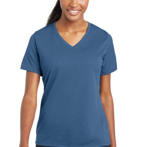 Sport Tek Ladies PosiCharge ® RacerMesh ™ V Neck Tee Thumbnail