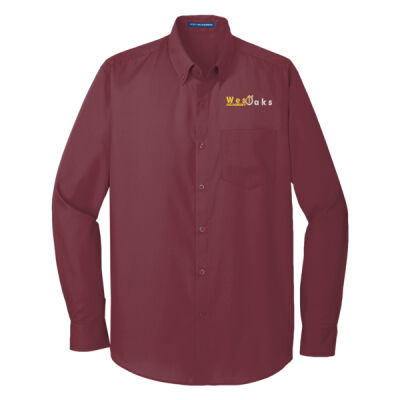 Adult Men's Long Sleeve Carefree Poplin Shirt. Thumbnail