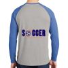 Mens Full Color PosiCharge Long Sleeve Tri Blend Wicking Raglan Tee Thumbnail