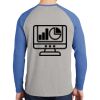 Mens Full Color PosiCharge Long Sleeve Tri Blend Wicking Raglan Tee Thumbnail